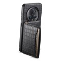 For Honor Magic5 Pro Crocodile Texture Card Bag Design Full Coverage Phone Case(Black)