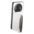 For Honor Magic5 Pro Crocodile Texture Card Bag Design Full Coverage Phone Case(White)