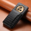 For Honor Magic5 Crocodile Texture Card Bag Design Full Coverage Phone Case(Black)