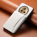For Honor Magic5 Crocodile Texture Card Bag Design Full Coverage Phone Case(White)