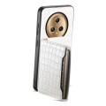 For Honor Magic5 Crocodile Texture Card Bag Design Full Coverage Phone Case(White)