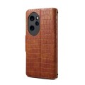 For Honor 100 Pro Denior Crocodile Texture Oil Edge Leather Phone Case(Brown)