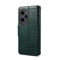 For Honor 100 Pro Denior Crocodile Texture Oil Edge Leather Phone Case(Green)