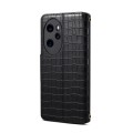 For Honor 100 Pro Denior Crocodile Texture Oil Edge Leather Phone Case(Black)