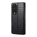For Honor 90 Denior Crocodile Texture Oil Edge Leather Phone Case(Black)
