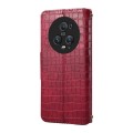 For Honor Magic5 Pro Denior Crocodile Texture Oil Edge Leather Phone Case(Rose Red)