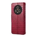 For Honor Magic5 Denior Crocodile Texture Oil Edge Leather Phone Case(Rose Red)