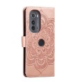 For Motorola Edge 2022 Sun Mandala Embossing Pattern Phone Leather Case(Rose Gold)