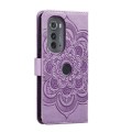 For Motorola Edge 2022 Sun Mandala Embossing Pattern Phone Leather Case(Purple)