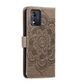 For Motorola Moto E13 Sun Mandala Embossing Pattern Phone Leather Case(Grey)