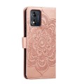 For Motorola Moto E13 Sun Mandala Embossing Pattern Phone Leather Case(Rose Gold)