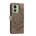 For Motorola Moto Edge 40 Sun Mandala Embossing Pattern Phone Leather Case(Grey)