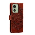 For Motorola Moto Edge 40 Sun Mandala Embossing Pattern Phone Leather Case(Brown)