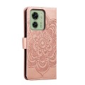 For Motorola Moto Edge 40 Sun Mandala Embossing Pattern Phone Leather Case(Rose Gold)