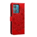 For Motorola Moto Edge 40 Neo Sun Mandala Embossing Pattern Phone Leather Case(Red)