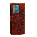 For Motorola Moto Edge 40 Neo Sun Mandala Embossing Pattern Phone Leather Case(Brown)