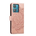 For Motorola Moto Edge 40 Neo Sun Mandala Embossing Pattern Phone Leather Case(Rose Gold)