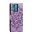 For Motorola Moto Edge 40 Neo Sun Mandala Embossing Pattern Phone Leather Case(Purple)