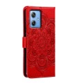 For Motorola Moto G 5G 2023 Sun Mandala Embossing Pattern Phone Leather Case(Red)