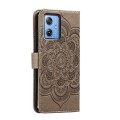 For Motorola Moto G 5G 2023 Sun Mandala Embossing Pattern Phone Leather Case(Grey)