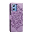 For Motorola Moto G 5G 2023 Sun Mandala Embossing Pattern Phone Leather Case(Purple)