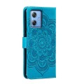 For Motorola Moto G 5G 2023 Sun Mandala Embossing Pattern Phone Leather Case(Blue)