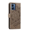 For Motorola Moto G14 Sun Mandala Embossing Pattern Phone Leather Case(Grey)