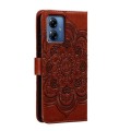 For Motorola Moto G14 Sun Mandala Embossing Pattern Phone Leather Case(Brown)