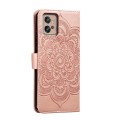 For Motorola Moto G32 Sun Mandala Embossing Pattern Phone Leather Case(Rose Gold)