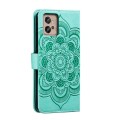 For Motorola Moto G32 Sun Mandala Embossing Pattern Phone Leather Case(Green)