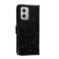 For Motorola Moto G53 Sun Mandala Embossing Pattern Phone Leather Case(Black)