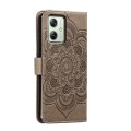 For Motorola Moto G54 Sun Mandala Embossing Pattern Phone Leather Case(Grey)