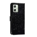 For Motorola Moto G54 Sun Mandala Embossing Pattern Phone Leather Case(Black)