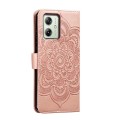 For Motorola Moto G54 Sun Mandala Embossing Pattern Phone Leather Case(Rose Gold)