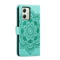 For Motorola Moto G54 Sun Mandala Embossing Pattern Phone Leather Case(Green)