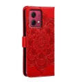 For Motorola Moto G84 Sun Mandala Embossing Pattern Phone Leather Case(Red)