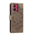 For Motorola Moto G84 Sun Mandala Embossing Pattern Phone Leather Case(Grey)