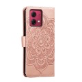 For Motorola Moto G84 Sun Mandala Embossing Pattern Phone Leather Case(Rose Gold)