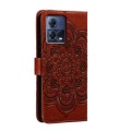 For Motorola Moto S30 Pro Sun Mandala Embossing Pattern Phone Leather Case(Brown)