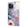 For iPhone 15 Pro Max Crystal Painted Leather Phone case(Koi)