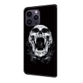 For iPhone 15 Pro Max Crystal Painted Leather Phone case(Skull)