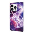 For iPhone 15 Pro Crystal Painted Leather Phone case(Unicorn)