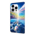 For iPhone 15 Pro Crystal Painted Leather Phone case(Colorful Sky)