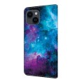 For iPhone 15 Crystal Painted Leather Phone case(Starry Sky)