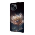 For iPhone 14 Plus/15 Plus Crystal Painted Leather Phone case(Peony)