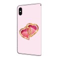 For iPhone XS Max Crystal Painted Leather Phone case(Love Peach)