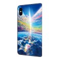 For iPhone XS Max Crystal Painted Leather Phone case(Colorful Sky)
