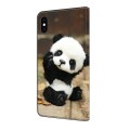 For iPhone XS Max Crystal Painted Leather Phone case(Panda)
