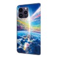 For iPhone 14 Pro Max Crystal Painted Leather Phone case(Colorful Sky)