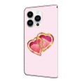For iPhone 14 Pro Crystal Painted Leather Phone case(Love Peach)